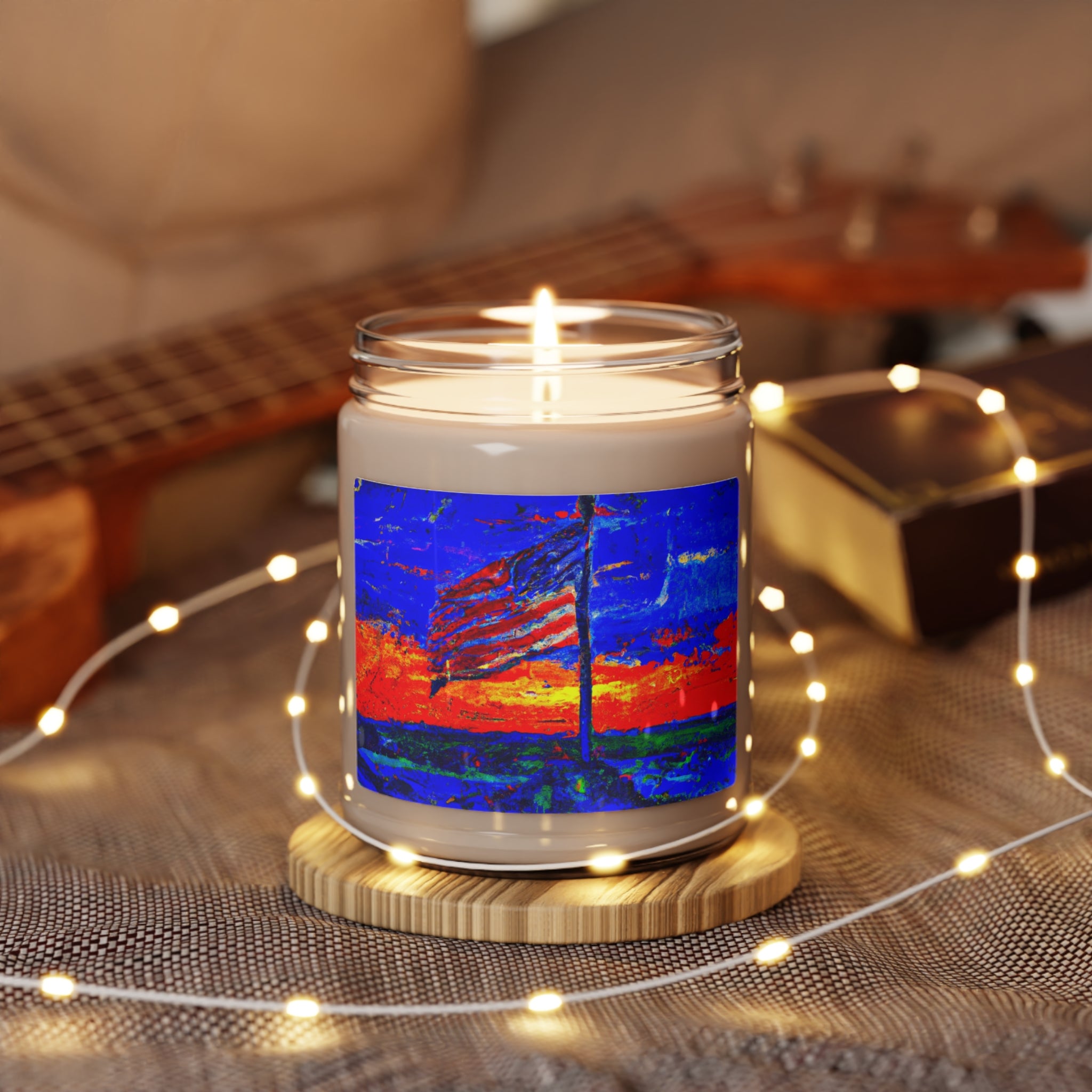 American Flag at Sunset - Scented Soy Candle, 9oz