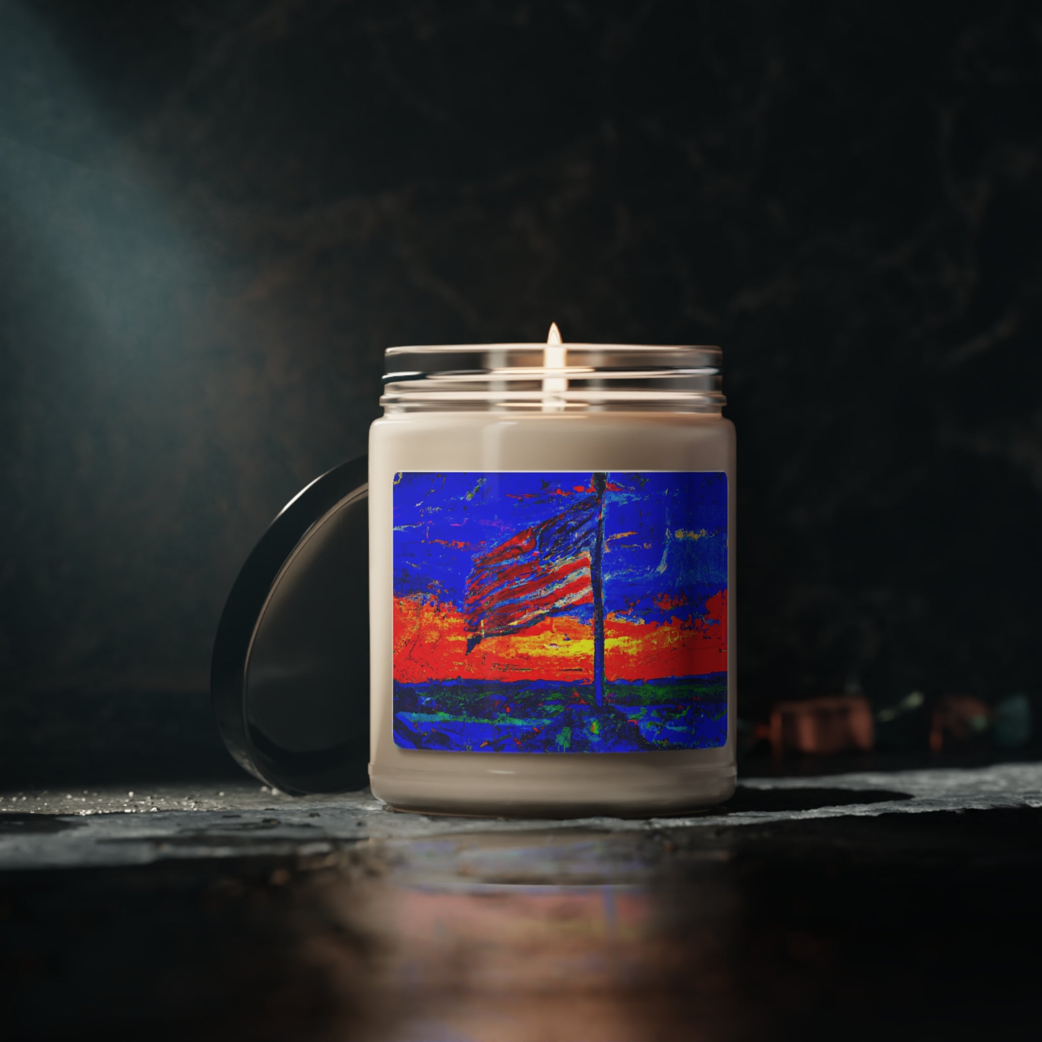 American Flag at Sunset - Scented Soy Candle, 9oz